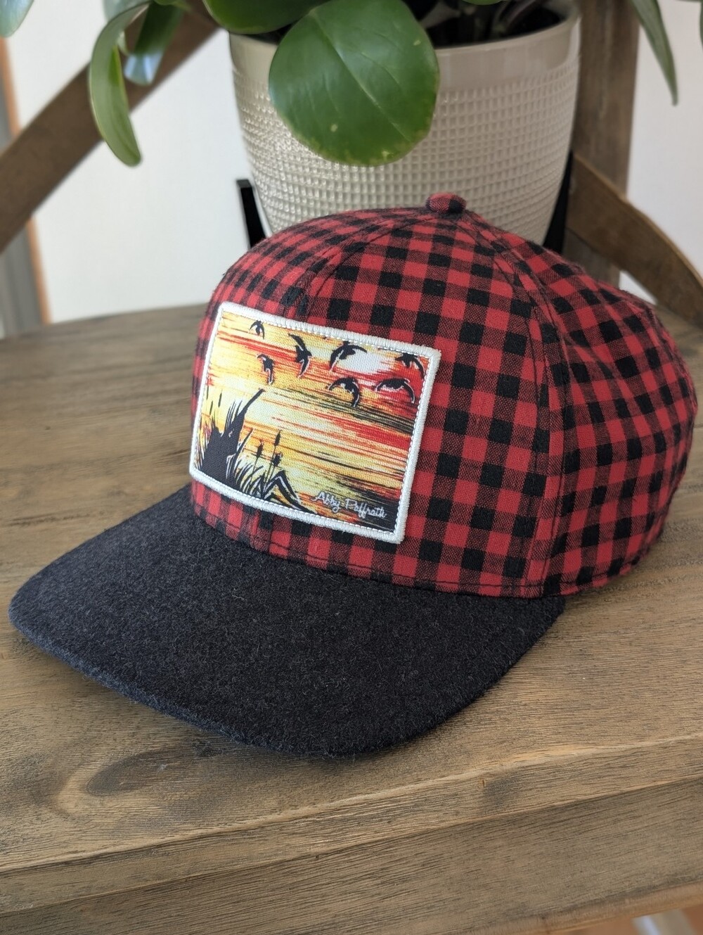 NWOT Abby Paffrath Duck Hunter Buffalo Plaid Trucker Hat Patch